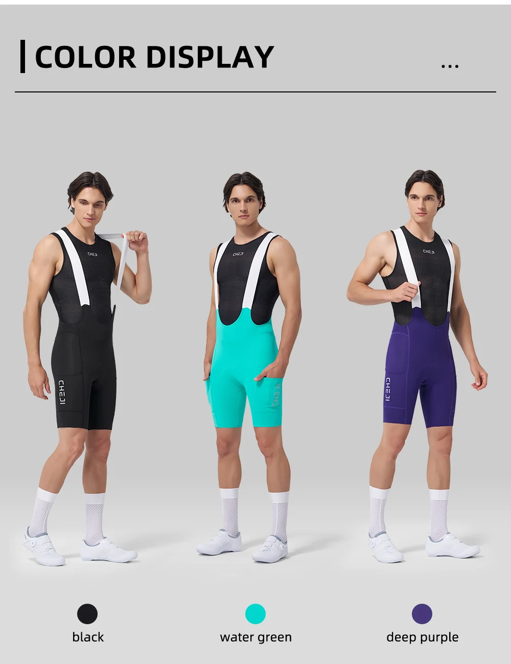 Cheji Herren-Radlerhose mit Trägern – Detail 5