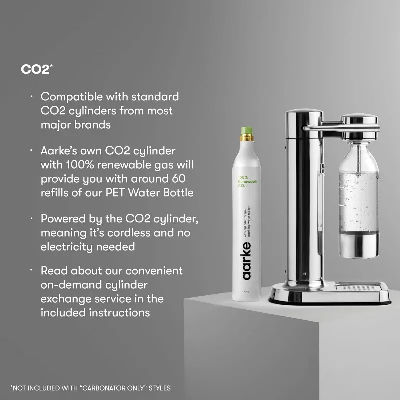 aarke - Carbonator III Premium Carbonator-Sparkling & Seltzer Water Maker-Soda Maker with PET Bottle (Stainless Steel)