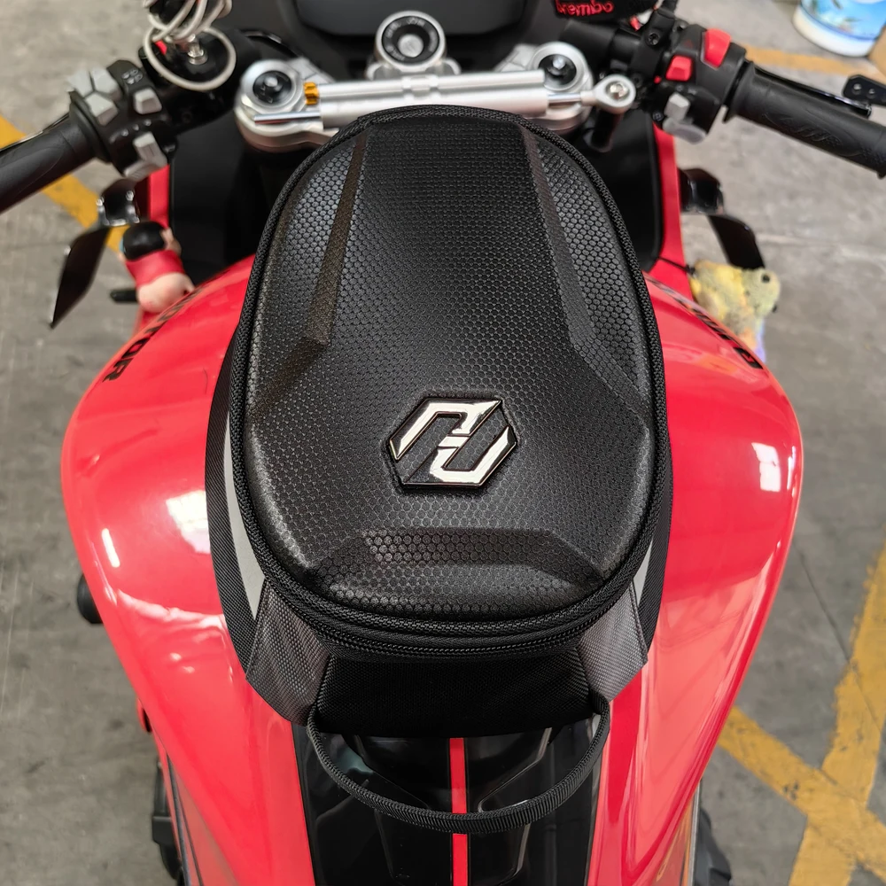Magnetic Motorcycle Tank Bag EVA Hard Shell Motorbike Fuel Oil Tank Bag 4.5L Portable Card Phone Tool Bag Universal