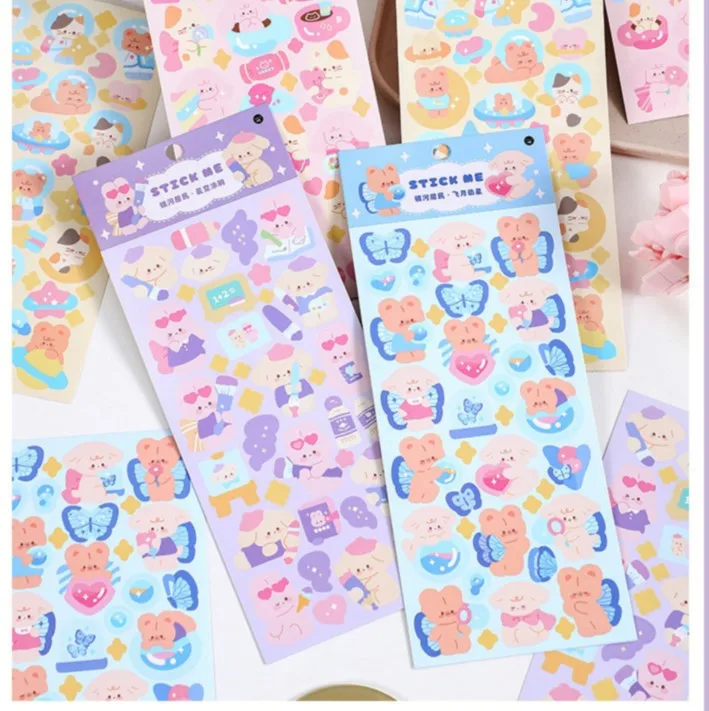 Cute Cartoon Bear Theme Shaped Stickers For Decoration Planners Scrapbook Laptops