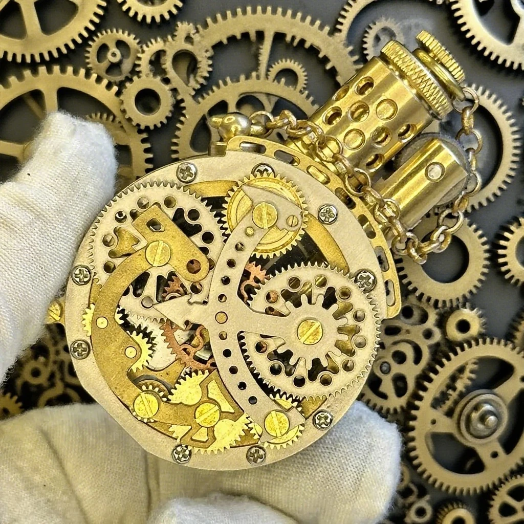 

Steampunk brass transparent tank butane lighter, gear linkage creative lighter, cigarette accessories, men's gift collection.