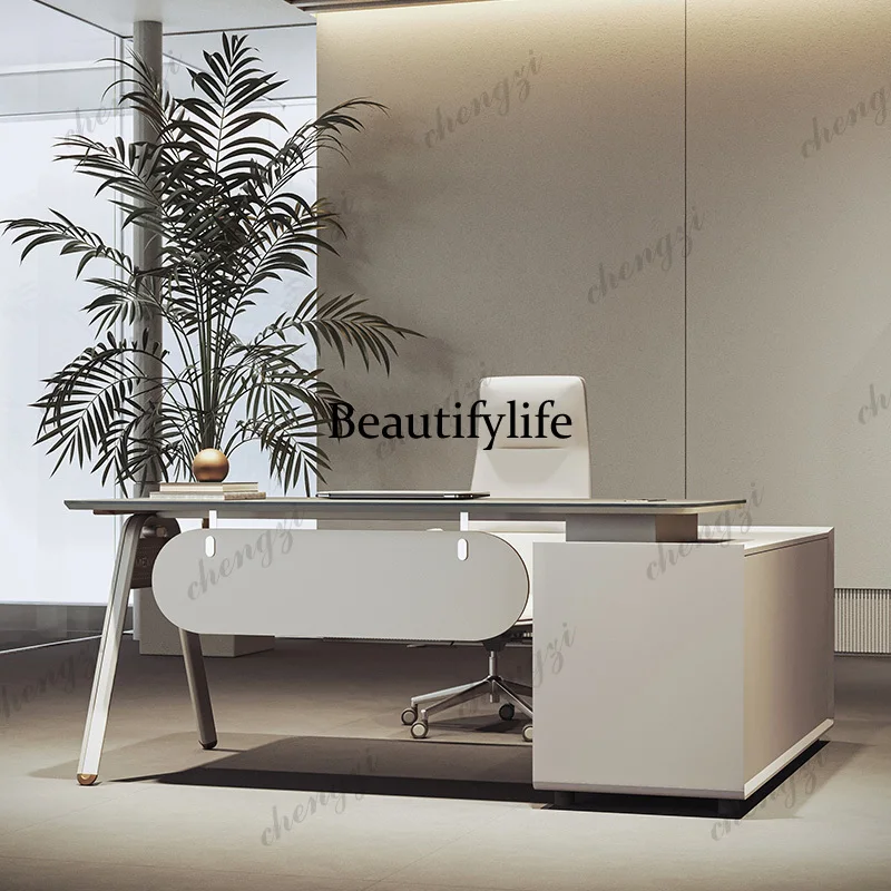 Italian Minimalist Office Desk Nordic Luxury Creativity Designer L Shape Desk Foldable Computer Office Furniture  K182