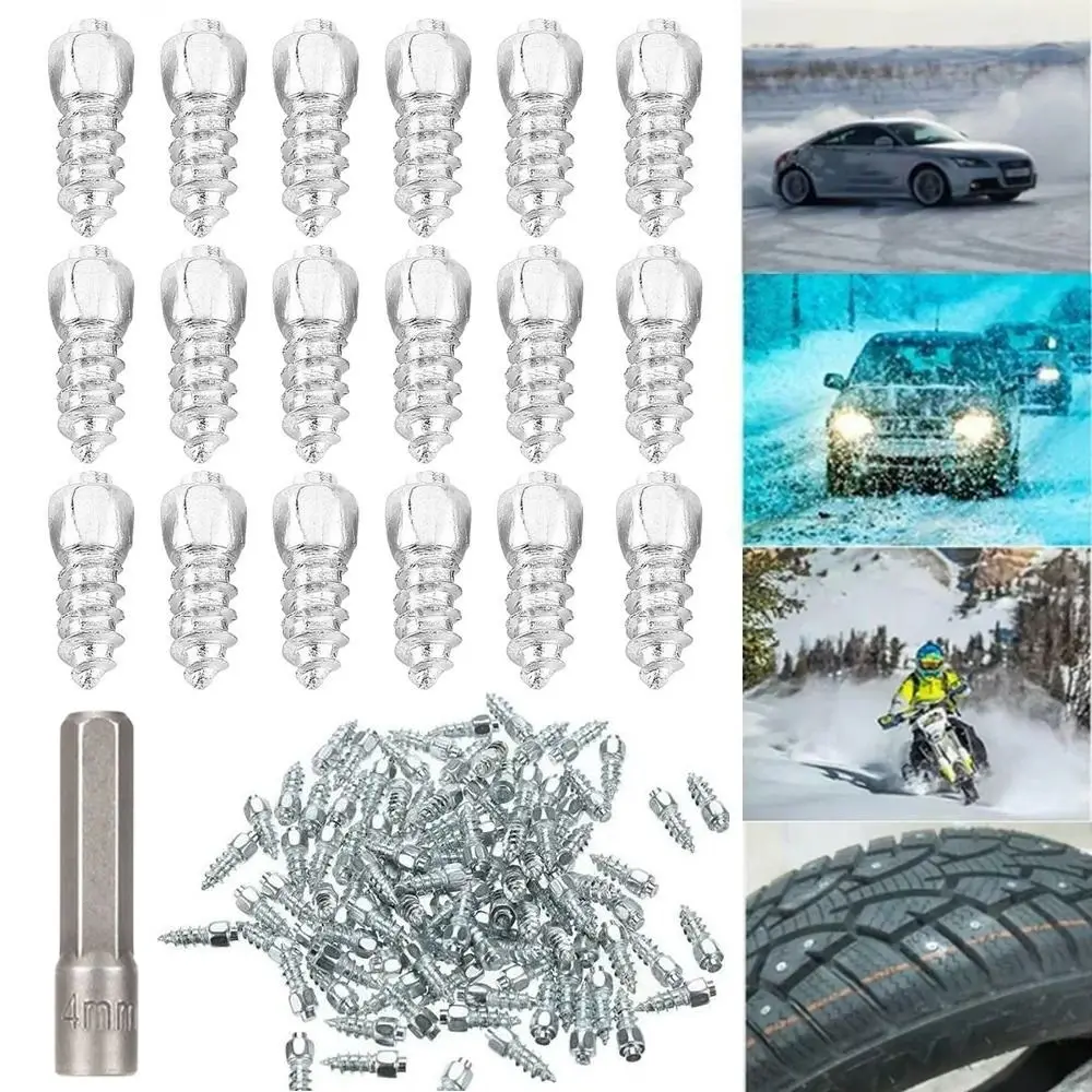 50pcs New 4x9mm 4x12mm Car Snow Tyre Studs Stainless Steel Anti Ice Tire Studs Screw Anti Skid Wheel Lugs Winter Protect