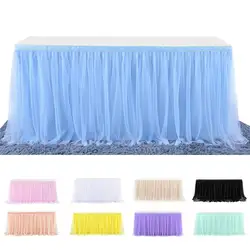 Jupe de Table Ronde et Carrée en Tulle de 183x77cm, Tutu, Fournitures d'Hôtel pour Mariage, Décoration de ixd'Anniversaire pour Enfant Fille