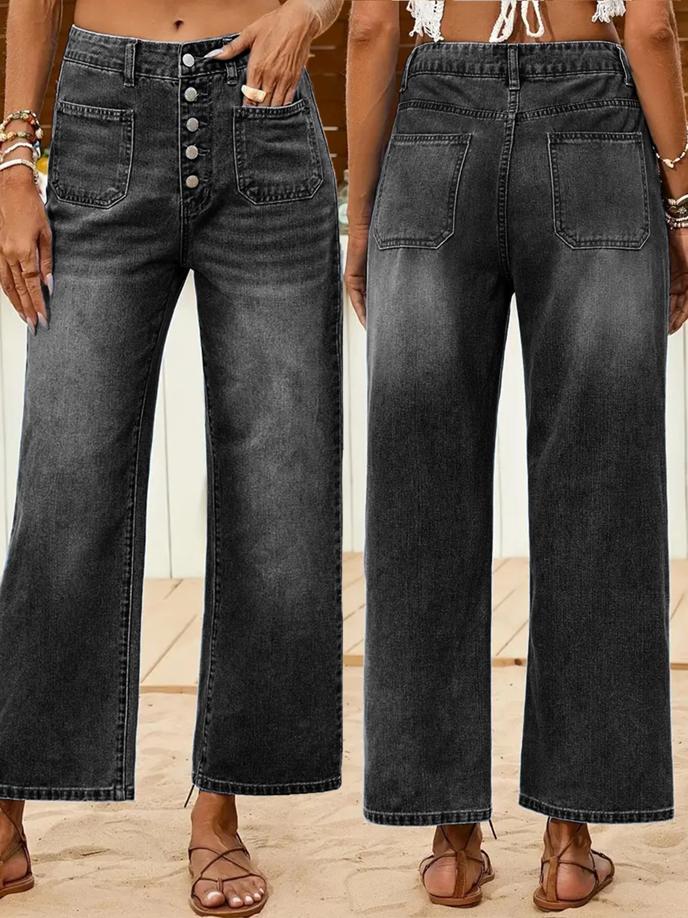 

Женские прямые джинсы свободного кроя — повседневные удобные джинсовые брюки для повседневной носки