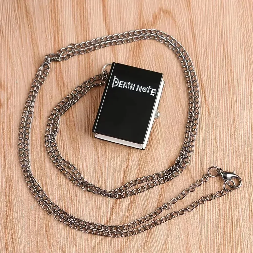 Anime Death Note Book Design Antique Necklace Chain Clock Pendant Quartz Pocket Watch for Men Women Fashion Pendant Watch