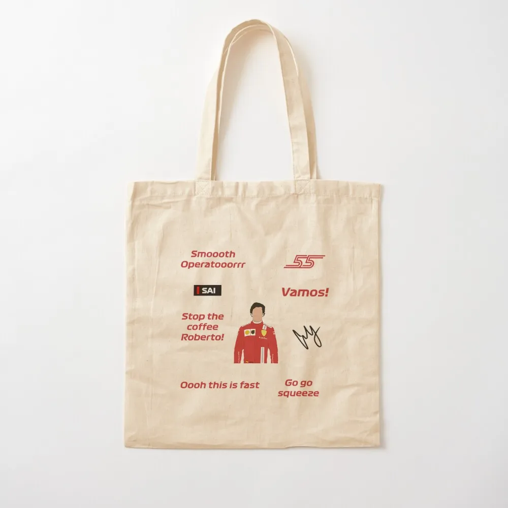 Carlos Sainz radio quotes pack copy Tote Bag eco pack Canvas shoulder bag Gift bags