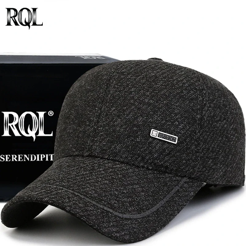 Winter Baseball Cap for Men Thick Tweed Quality Trucker Hat Keep Warm with Earflap Windproof Snapback Fashion Dad Hat Outdoor