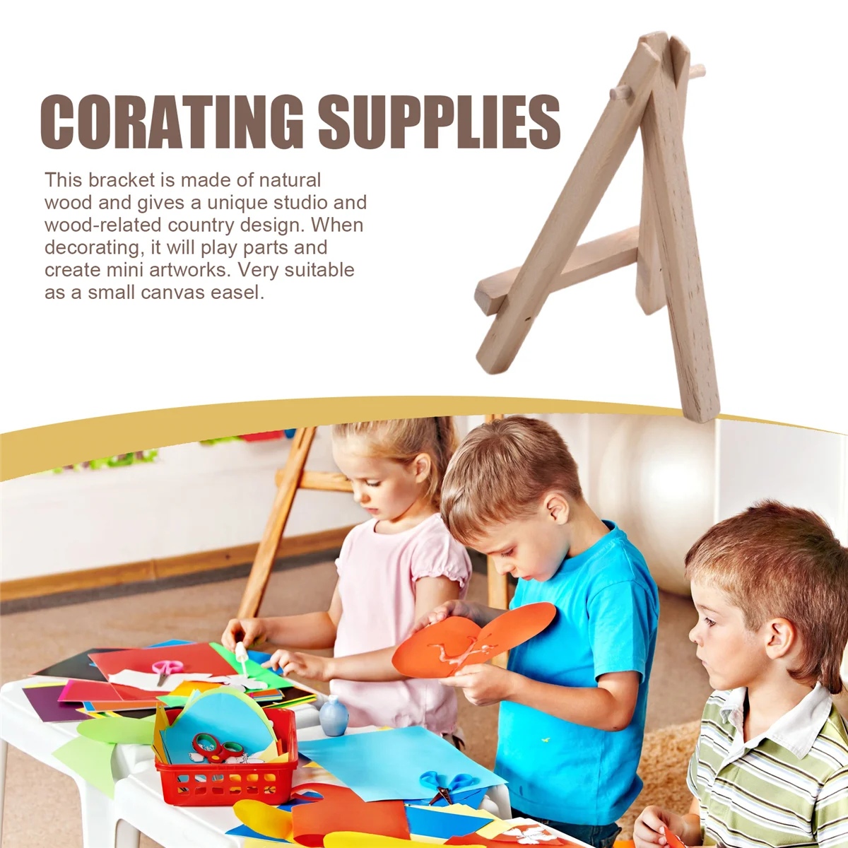 

A12R 25 Pieces of Mini 5 Inch Wooden Easel. Business Cards, Display Photos, Small Canvases, Classroom DIY Arts and Crafts