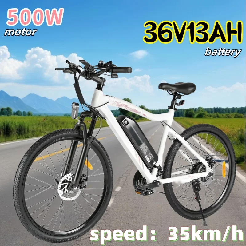 26-inch Fat Tire Mountain Riding E-bike SY26-II style Electric Bicycle 500W Motor 36V 13AH Lithium Battery City Electric Bike