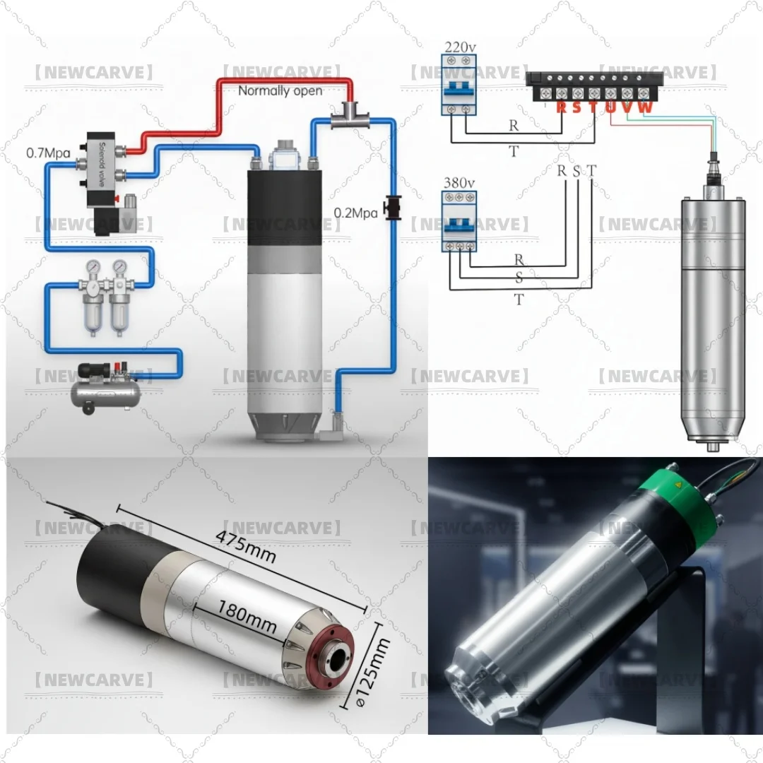 BT30 HSK40E 5.5KW 7.5KW ATCスピンドルモーター CNC自動工具交換 水冷式 彫刻 フライス加工 金属 木工 ルーター用