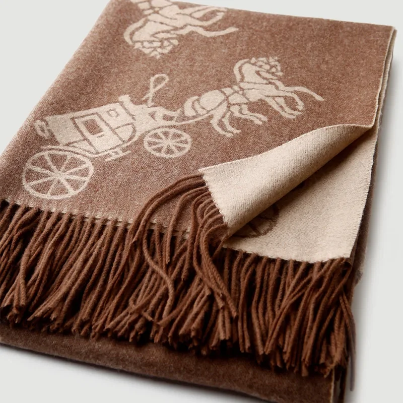 Luxury 125*180cm Wool Scarf Blanket Soft Blankets Wool 100% Lambswool Blanket with Tassel