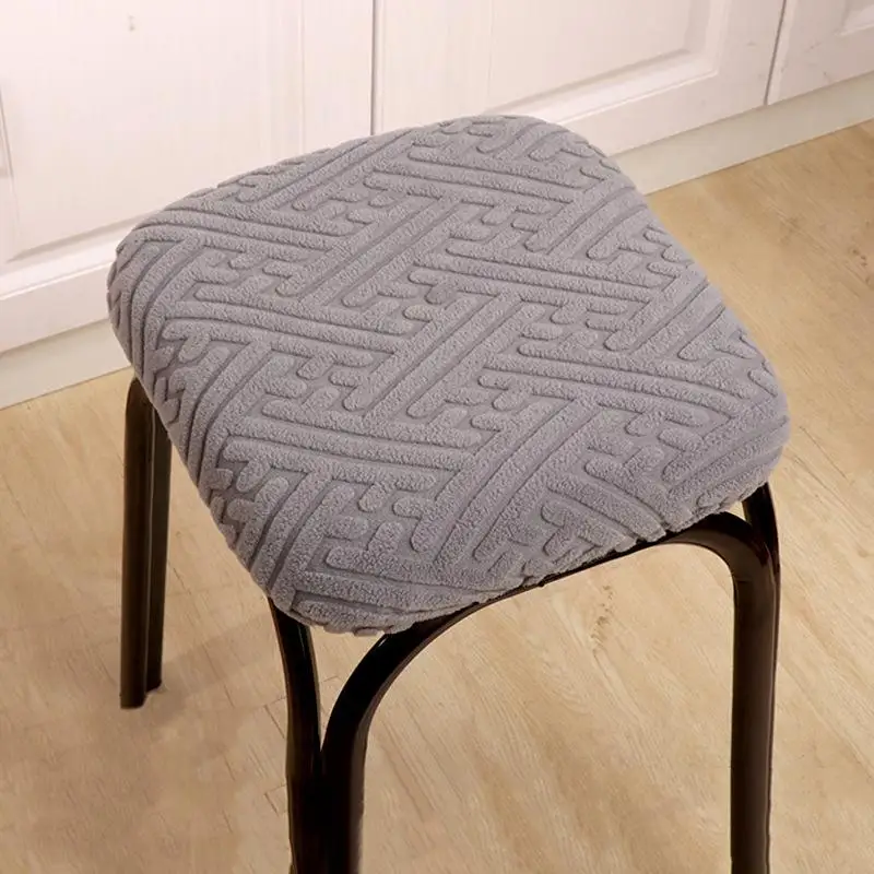 Jacquard Bar Chair Cover Stretch Short Back Bar Stool Covers Dining Room Anti-Dirty Seat Slipcovers For Hotel Wedding Home