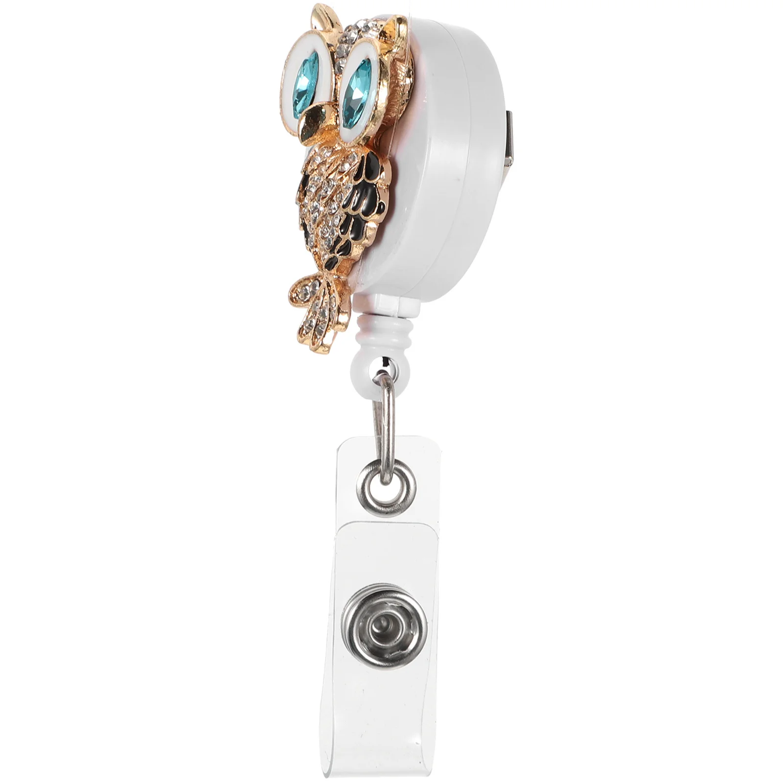 

Metal Crystal Badge Clip Retractable Rotatable Badge Holder Convenient Nurse Work Id Card Holder Gift for Students Teachers