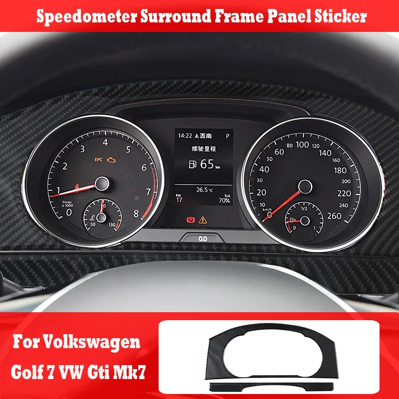 

For Volkswagen Golf 7 2014-2019 Gti Mk7 VW 2018 2017 2016 2015 Speedometer Surround Frame Panel Sticker Real Carbon Fiber