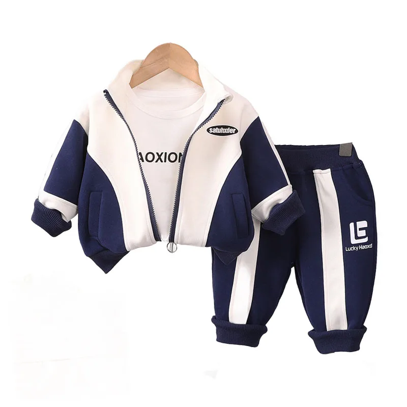 

Childrens Sets 2024 Spring Autumn Baby Boy Clothes 1-5T Patchwork Jackets + T-shirts + Pants Sport Suit for Kids Boys Outfits