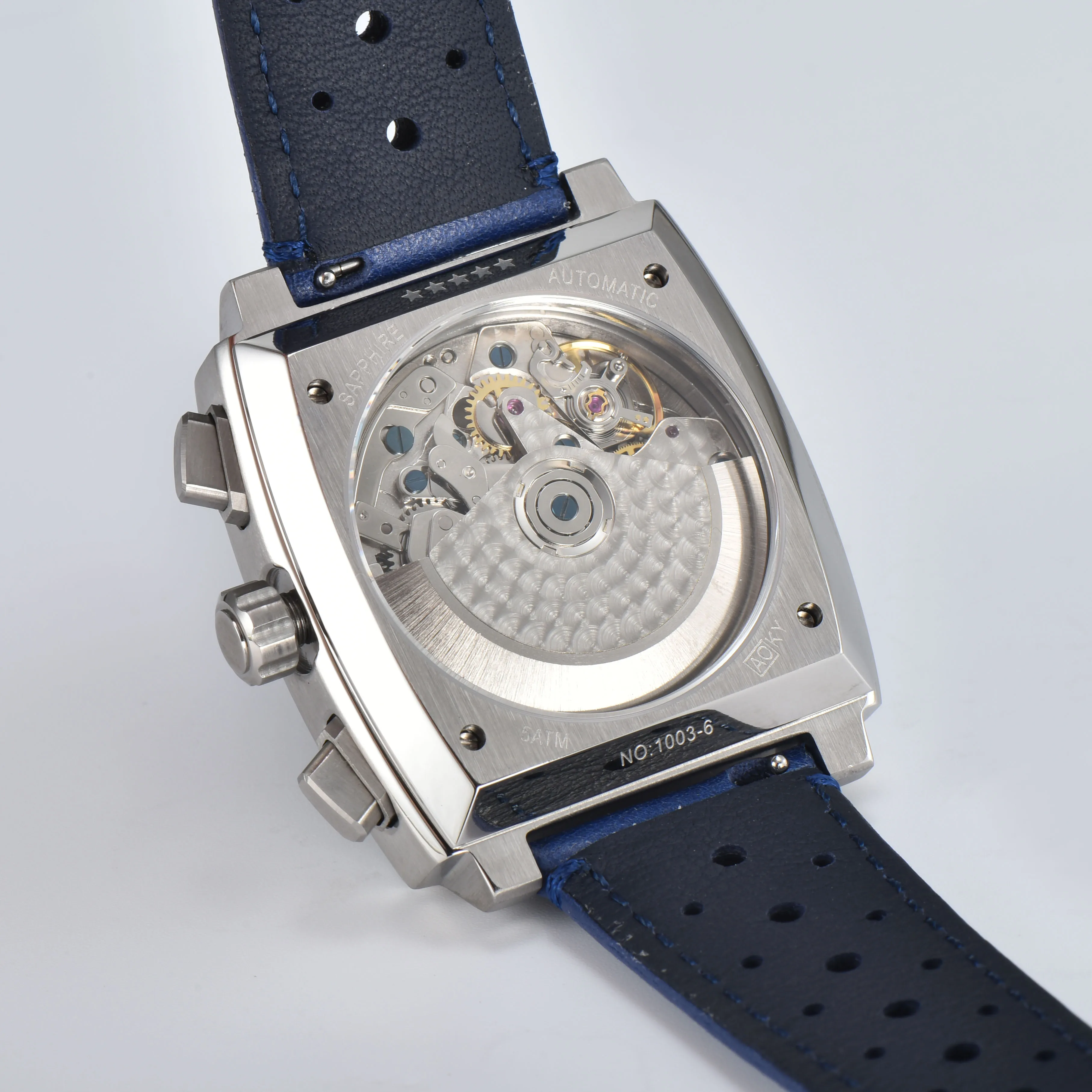 40mm Square Watch ETA7750 Automatic Movement Watch Multifunction Chronograph Dial Stainless Steel Case 100 Waterproof Watch