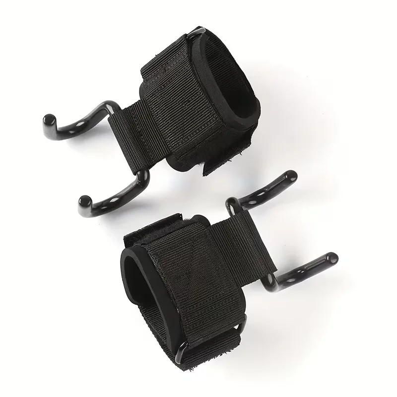 Two Adjustable Weightlifting Wrist Guards with Black Hooks, Adjustable Wrist Stabilizers, Durable Fitness equipment