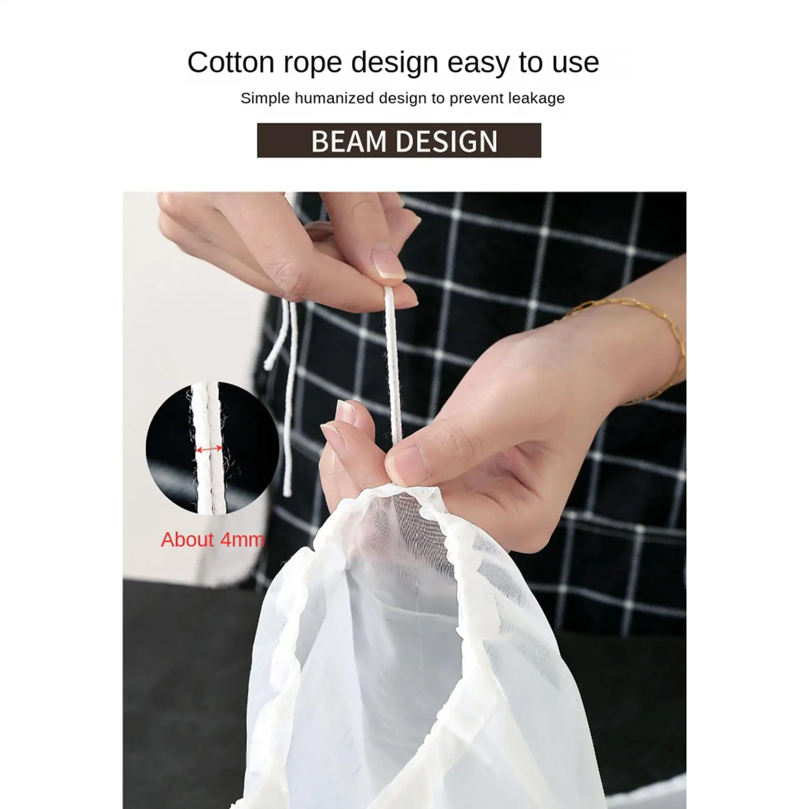 Nylon Mesh Strainer Bag with Drawstring reusable Fine mesh Milk Straining Bags for Oat Milk Fruit and Vegetable Juice Coffee ﻿