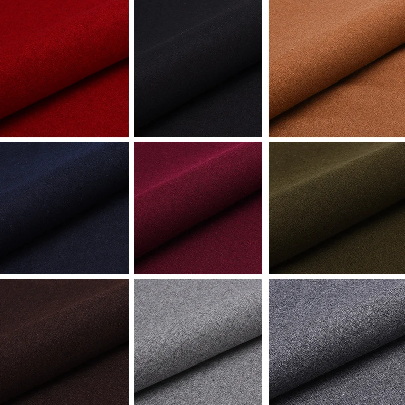 150cm Wide Flange Woolen Cloth Fabric Coarse Spinning Wool Polyester Blended Textile Coat Overcoat DIY Clothing Sewing Fabric