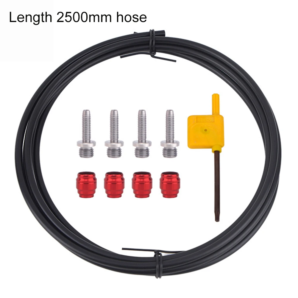 

Комплект сменных шлангов для велосипедного троса, длина 2500 мм. Комплект гидравлических дисковых тормозов включает в себя шланг со вставками и оливками.