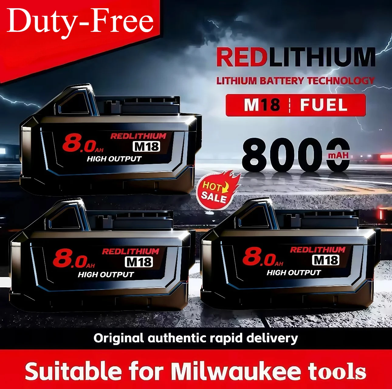 Original for Milwaukee M18 6.0/8.0Ah Battery,Built with High-Performance 18650 Cells for 48-11-1815 