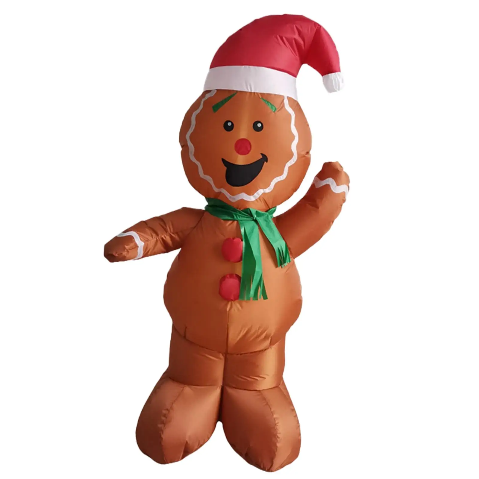 6ft Inflatable Christmas Gingerbread Man Novelty Photo Props Giant Xmas Gingerbread Man for Porch Festival Garden Party Yard