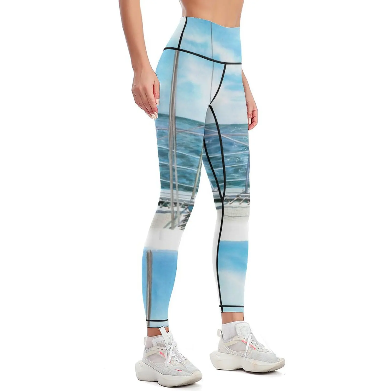 Ocean View Leggings flared gym sportswear woman gym's sportswear for physical Womens Leggings