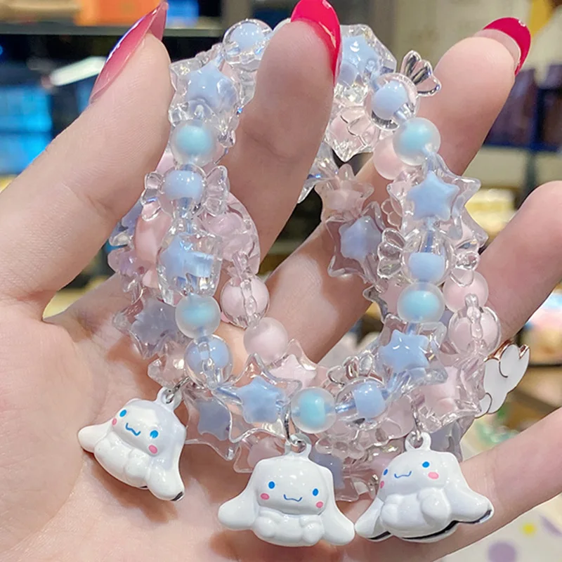 

Sanrioed Cinnamoroll Kuromi Cartoon Bell Bracelet Star Candy Girl Heart Student Bracelet To Send Girlfriends Fashion Bracelet