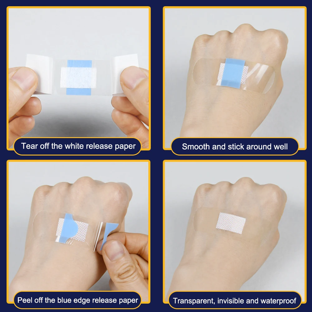 50/120Pcs Transparent Band Aid Dressing Plaster Invisible Waterproof Adhesive Bandages for Sports Bathing Protective First Aid