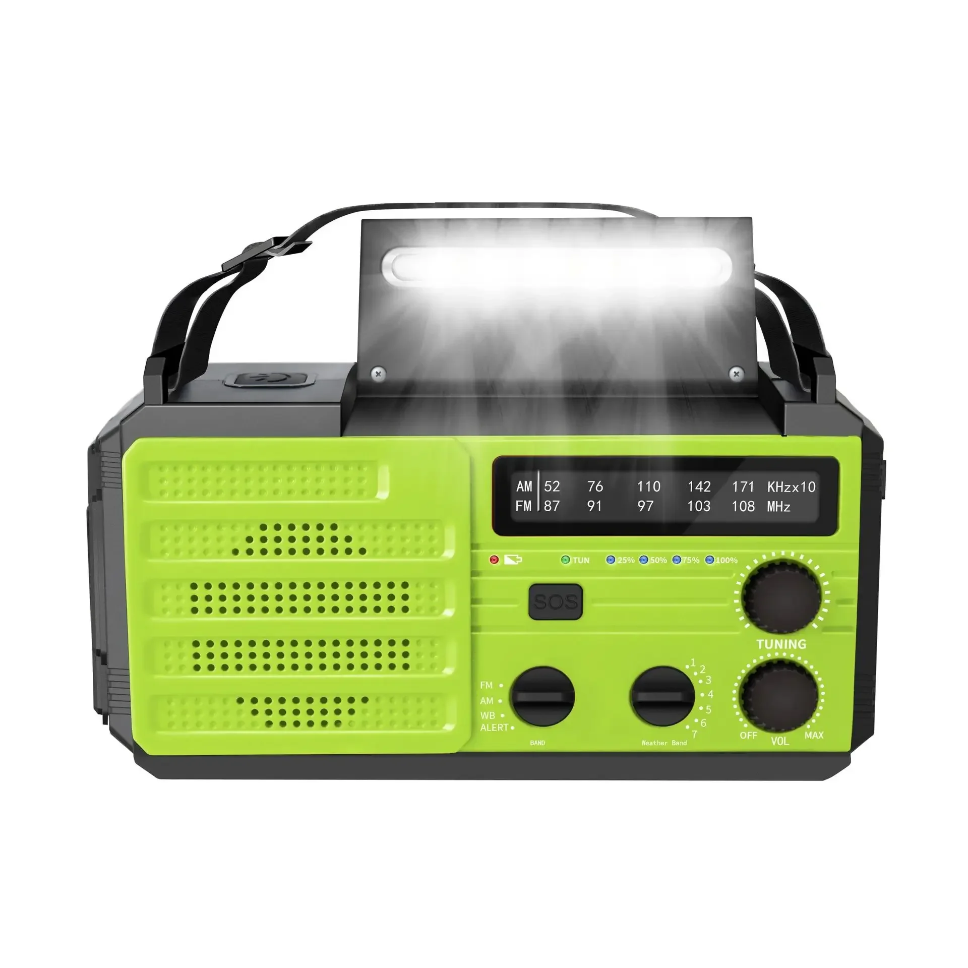 Solar Radio Multi functional Hand cranked Charging Radio Portable Japanese Emergency Radio Outdoor Power Bank