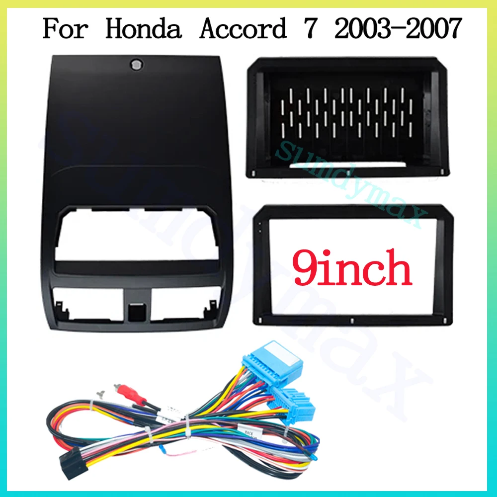 

9inch Car Radio Fascias Frame For Honda Accord 7 2003-2007 Stereo Panel Harness Wiring Decoder Mount Kit