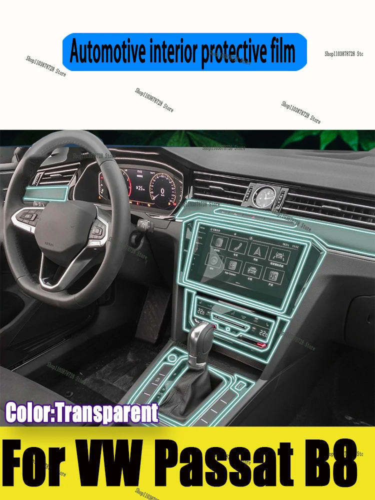 

For VW Passat B8 (2023-2025）TPU Gearbox Panel Film Dashboard Protective Sticker Interior Anti-Scratch Car film protect