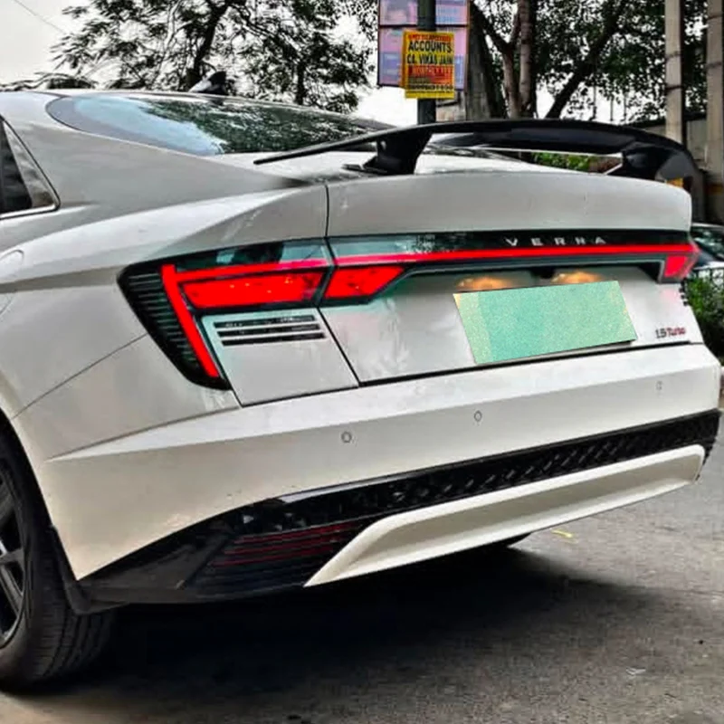 For Hyundai Verna GT Spoiler Wings Accessories ABS Plastic Car Trunk Tail Lip Body Kit,Glossy Black