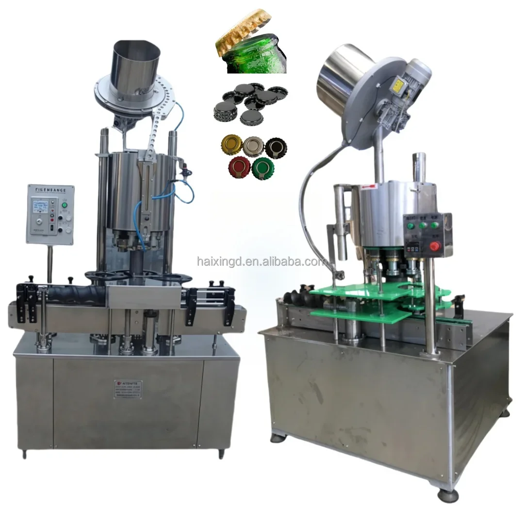 Best Sellers Fully Automatic Beer Soda Beverage Perfume Juice Glass Bottle Aluminium Cap Press Lid Sealing Capping Machine