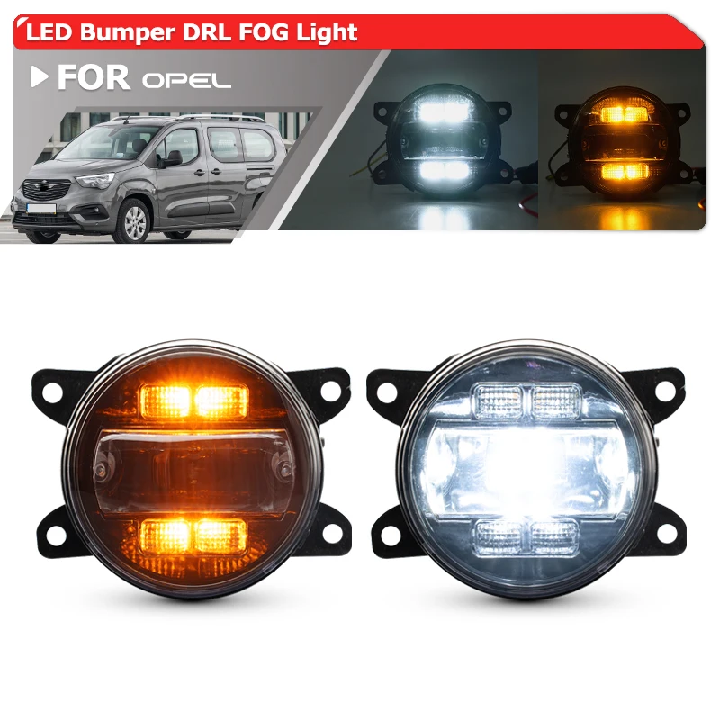 

Для Opel Combo E Zafira Life 2014-2023 Vivaro C B Movano A светодиодный передний бампер DRL/сигнал поворота комплект противотуманных фар