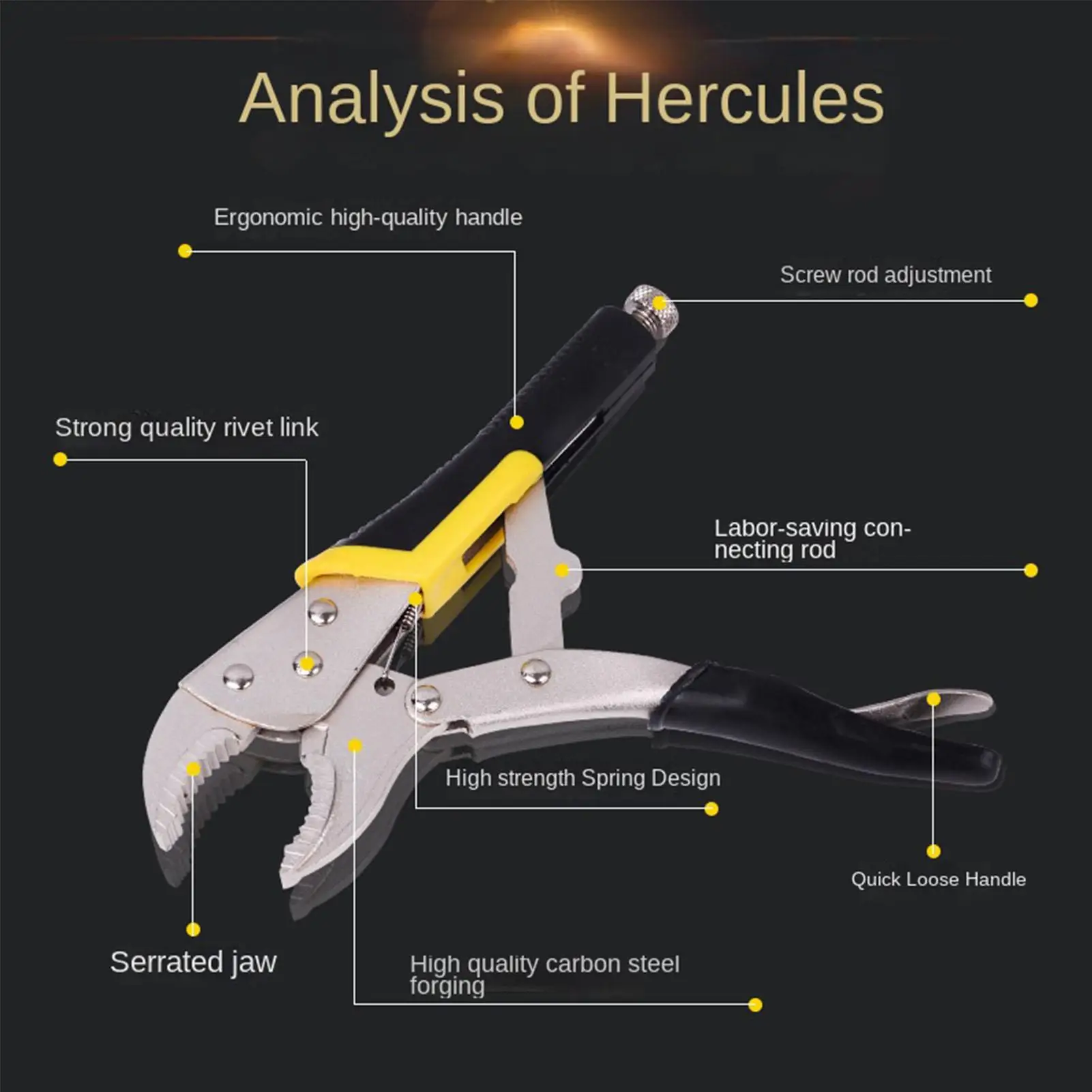 

Small Pliers Heavy Duty Ergonomic C-Shaped Multi-Function Clamp Channel Lock Pliers For Electrical Fishing Mechanic Car Garden