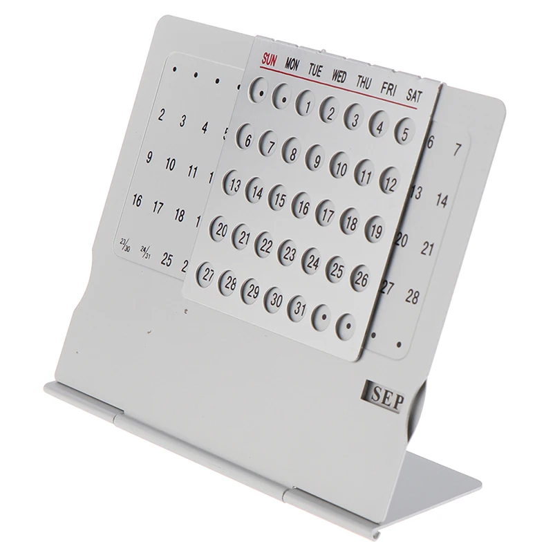 

Super Perpetual Unique 100 Years Calendar Aluminum Alloy Metal Table English Calendars Office Desk Decor Gift