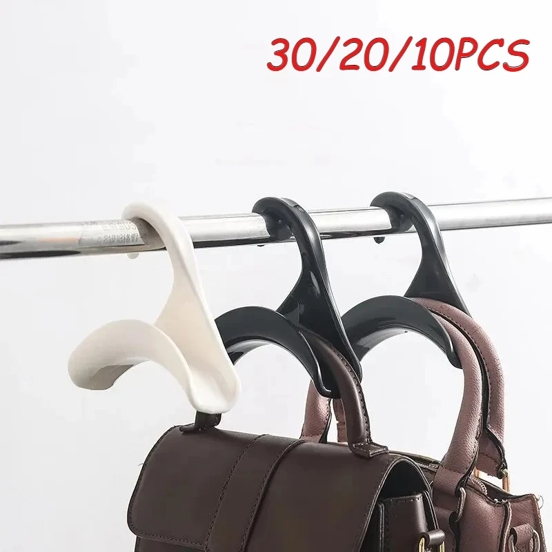 

30/20/10pcs Hook Set Widen Hangers Hat Scarf Shawls Purse Handbag Storage Holder Wardrobe Organizer Bag Rack Storage Hangers