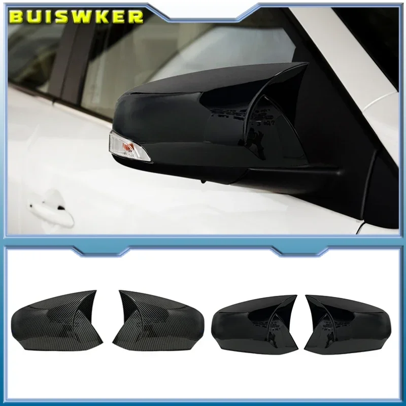 

For Renault Fluence 2011-2015 Car Rearview Side Mirror Cover Wing Cap Sticker Exterior Door Rear View Case Trim Carbon Fiber