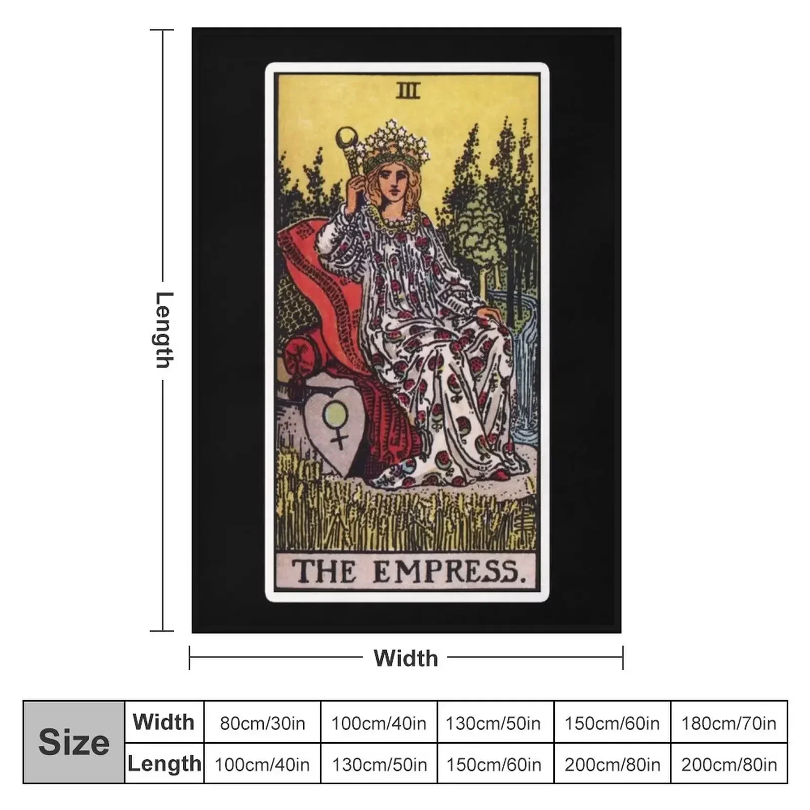 III. The Empress Tarot Card Throw Blanket Plaid Luxury Throw Moving Large Blankets