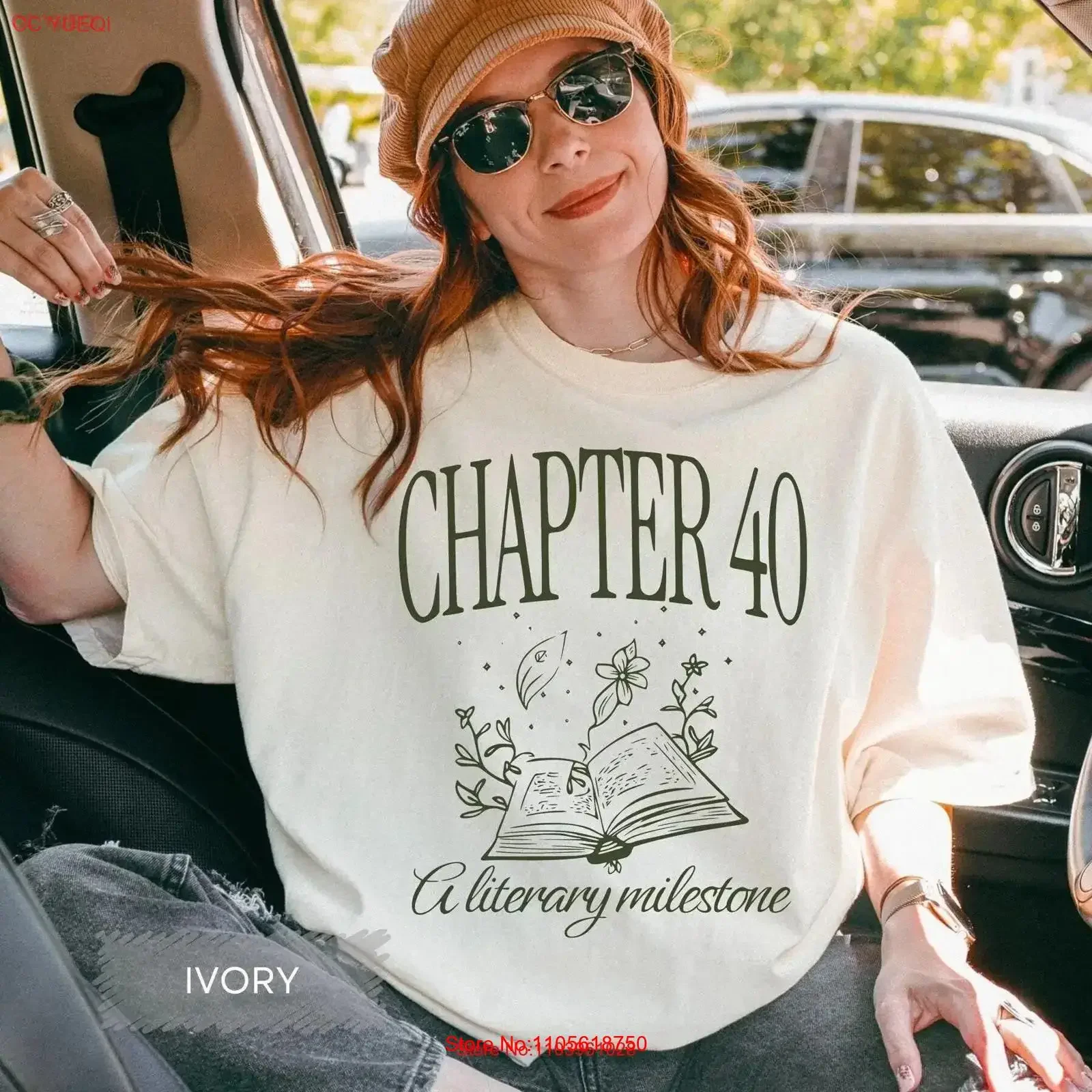 Chapter 40 T Shirt 40th birthday gift for book lovers Literary milestone tee reading enthusiasts bookish her vintage Washed