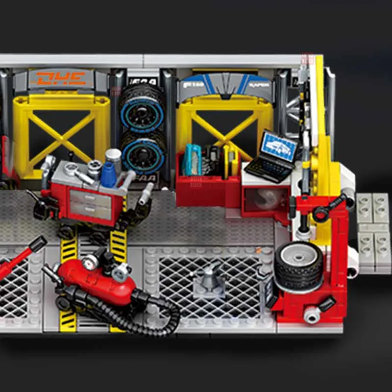 SEMBO 674pcs Racing Vehicle Garage Scene Model Assembly Building Blocks Kits MOC City Sports Car Bricks Kids Toys for Boys Gifts