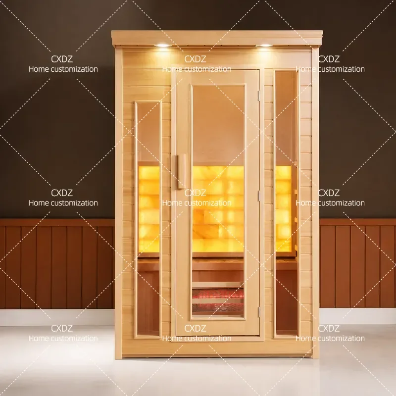 Far Infrared Sauna Room Single Double Household Integrated Steam Cabin with Tourmaline Nano Technology for Home Spa Wellness