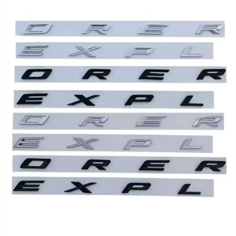 

3D ABS Chrome Black Letters Explorer Logo Car Front Hood Emblem Bonnet Badge Sticker For Explorer 2020 2021