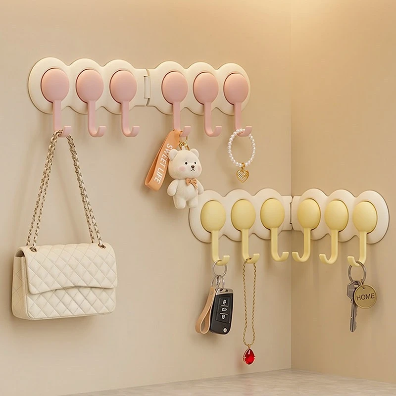 Bathroom Kitchen Corner Row Hook, Rotatable Toilet,  Entrance Wall, Corner Adhesive Hook, Non Perforated Clothes Hanging Hook