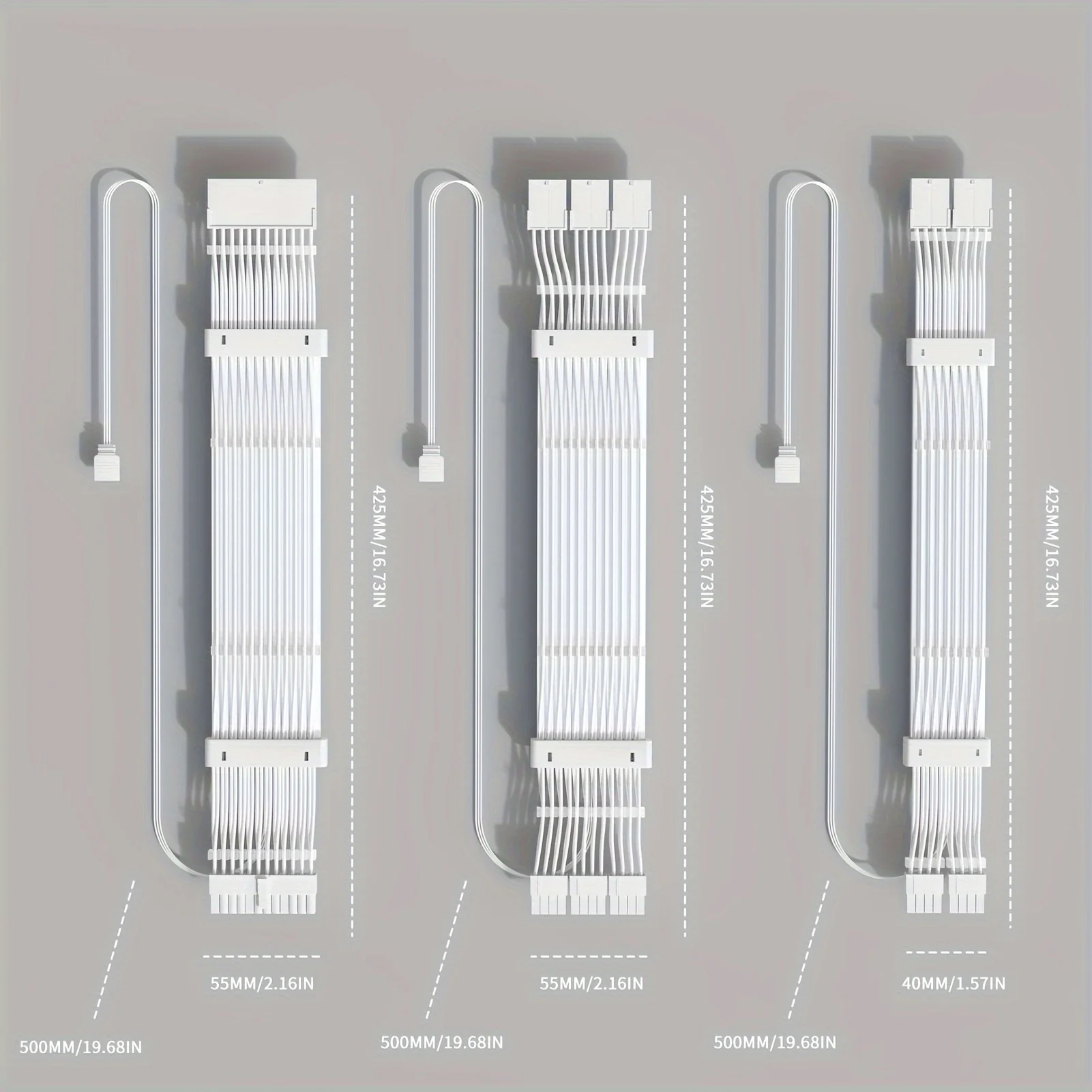 Imagem -05 - Argb Power Extension Cabo Kit 24 Pin Atx 3x8pin 2x8pin Gpu 5v 3pin Psu Sincronizada Led Diffused Soft Tube