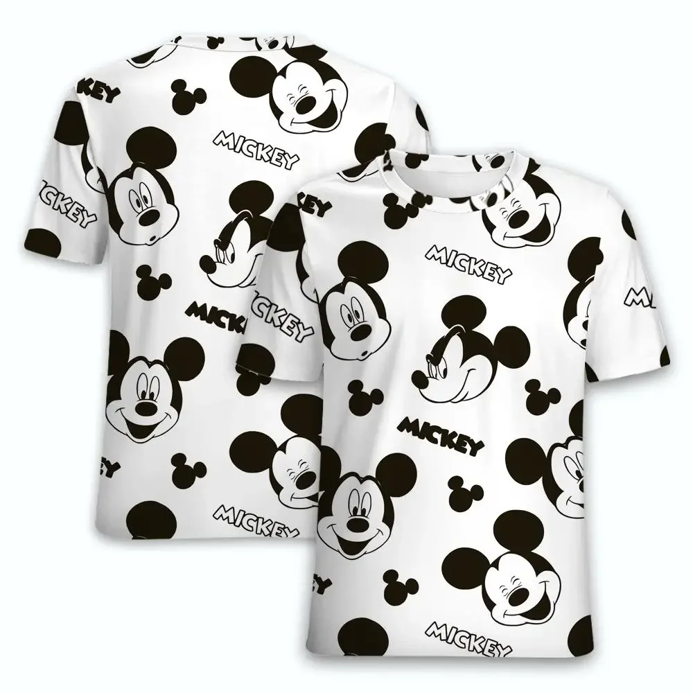 Summer Disney T-Shirts Mickey Minnie Mouse Cartoon Anime 3D Print Streetwear Men Women Fashion Oversized T Shirt Kids Tees Tops