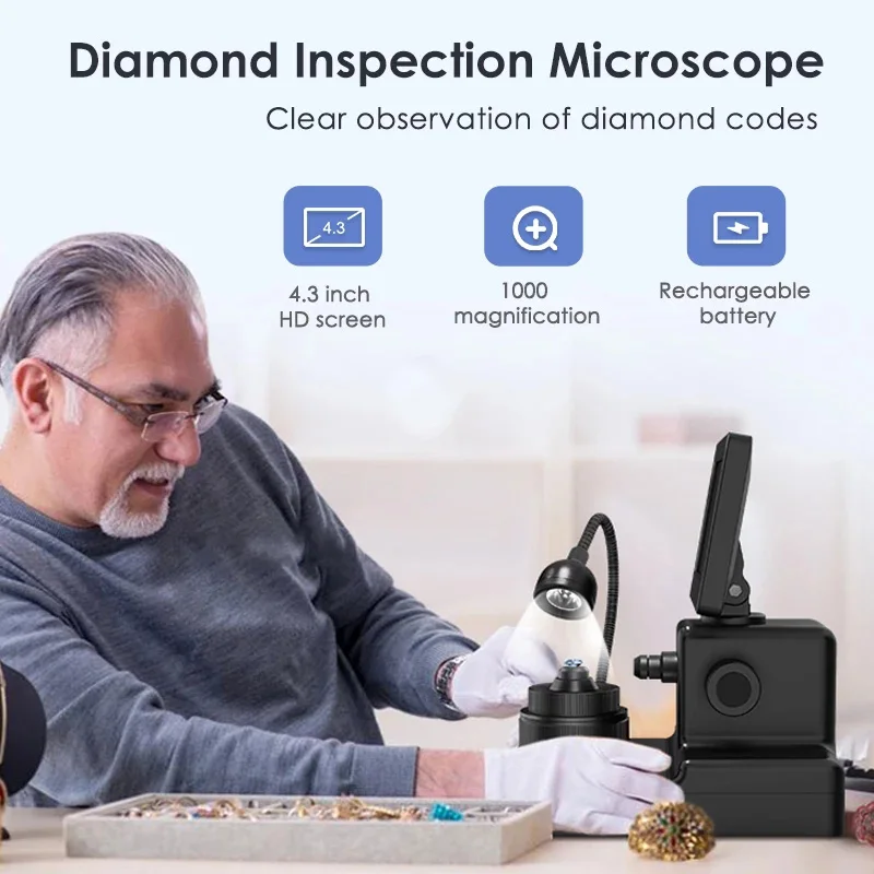 professional Electron Digital Microscope for Diamond Waist Code Magnifying Glass High Definition Special Instrument for Testing