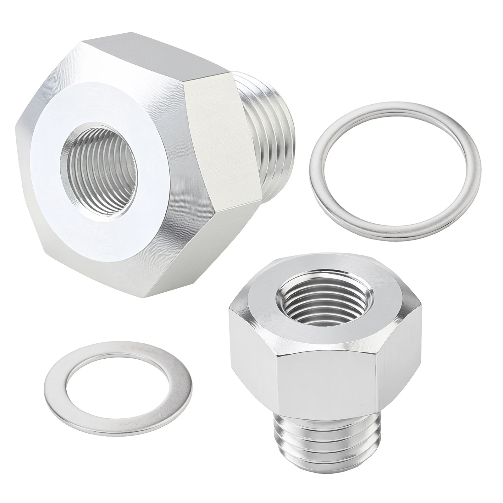 Aluminum M12 M16 to 1/8 NPT Oil Pressure Sensor Adapter Kit Fit for GM LS Engines LS1 LSX LS3 4.2L 4.3L 4.8L 5.3L 6.0L 6.2L